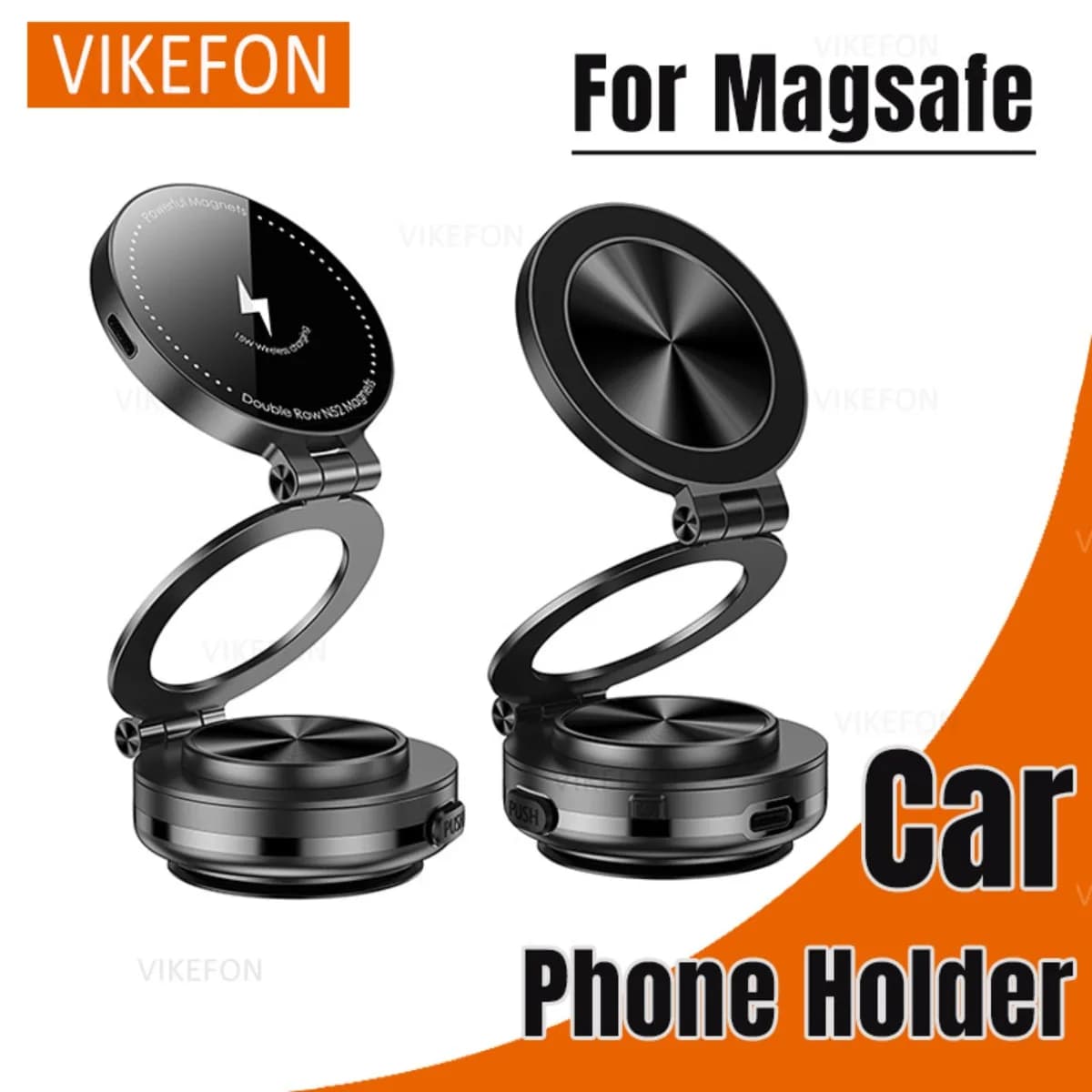 Supporto per telefono con ventosa magnetica per auto, caricabatterie wireless, supporto pieghevole per iPhone Magsafe 16 15 14 13 12 Pro, ricarica rapida