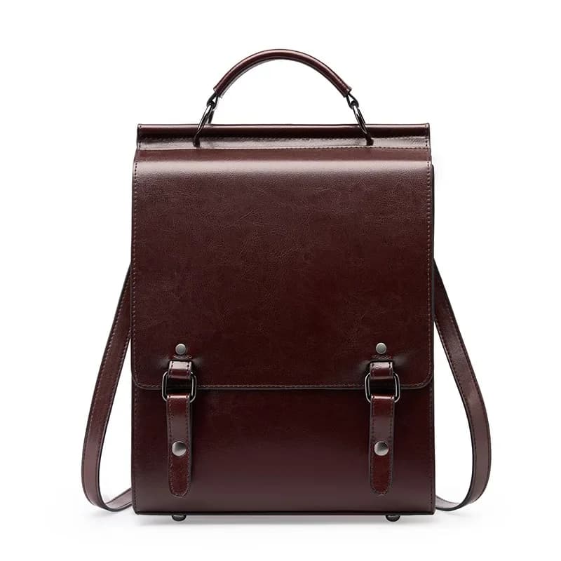 Zaini in pelle vintage da donna Zaino Feminina in pelle di mucca divisa Borse da scuola classiche per ragazze