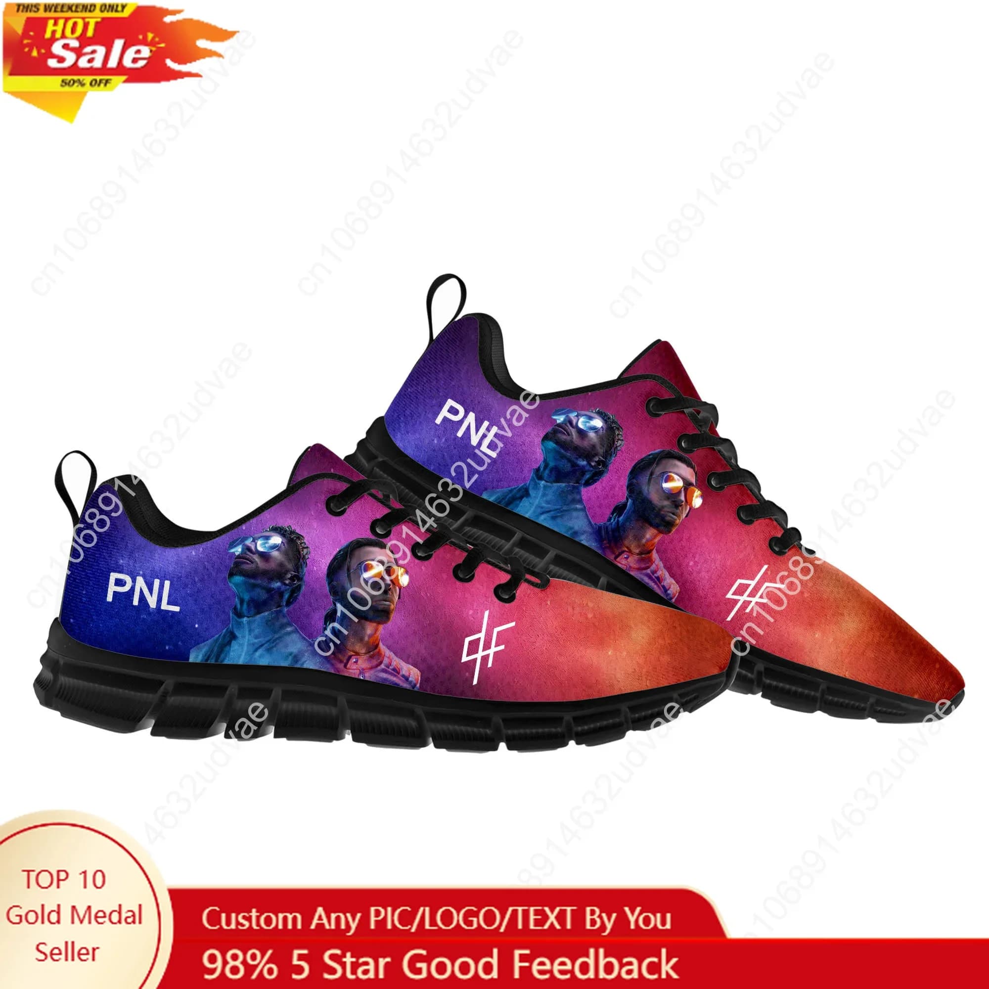 Le Monde Chico Sports Shoes PNL Album Rapper Francese Sneakers Uomo Donna Calzature Elastiche Casual Personalizzate Scarpe di Coppia Nere