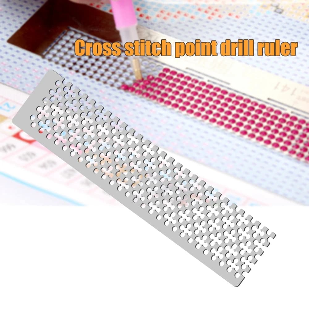 Artigianato rotondo in acciaio inossidabile punto di cucito trapano pittura ricamo accessorio disegno righello strumenti di pittura diamante punto croce