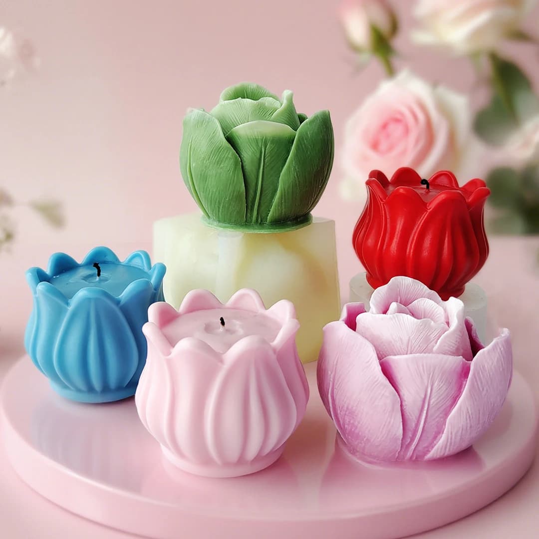 3d tulip silicone mold candle aromatherapy decoration DIY handmade soap home decoration easy release