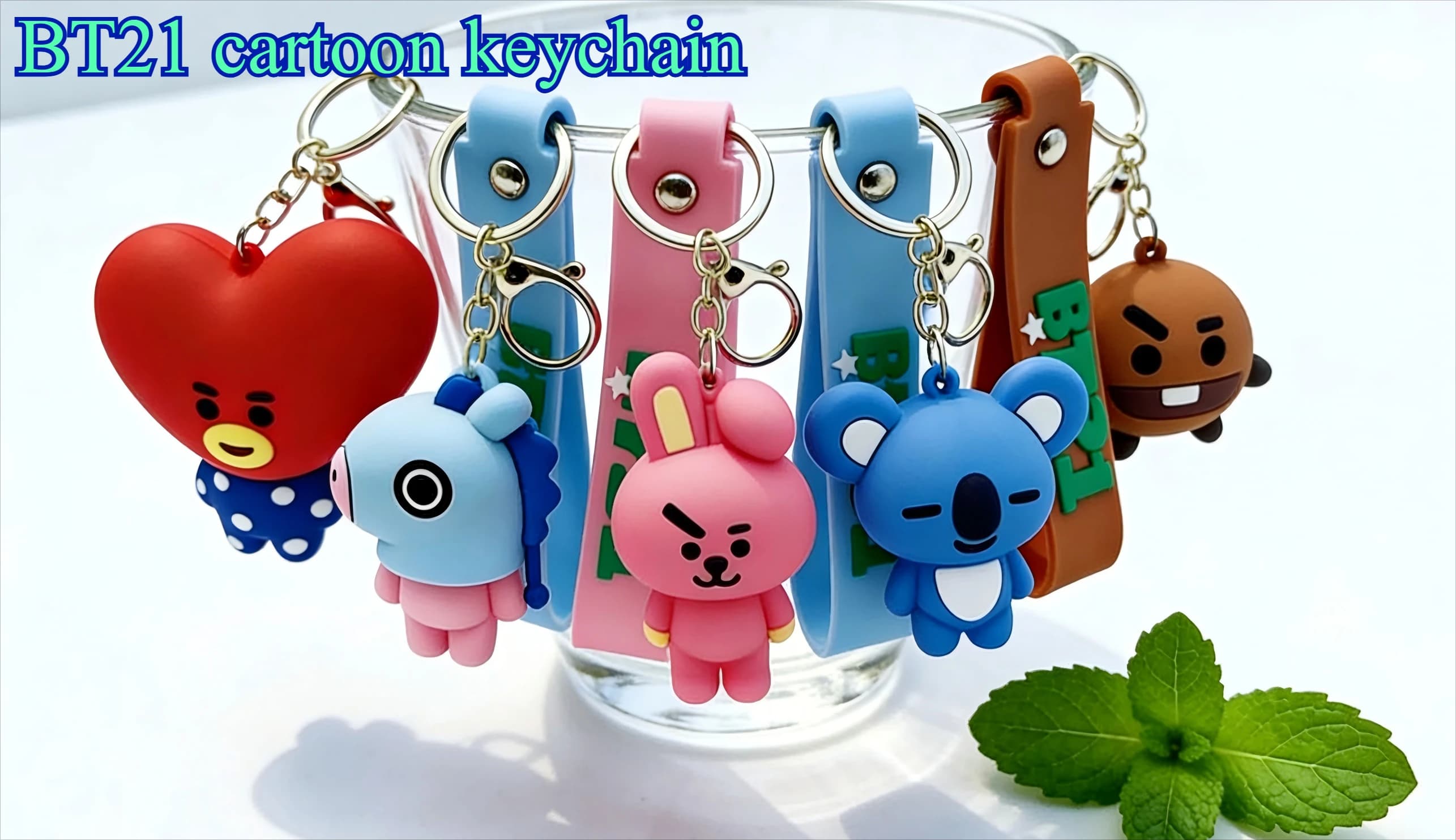 New Character Model BT21 Koya RJ Shooky Cooky Tata Chimmy Mang, Car Interior Ornament and Backpack Pendant