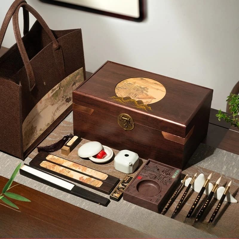 Calligraphy Set Special Inkstone Duan Inkstone Hui Ink High-end Gift Box Brush Professional Boutique