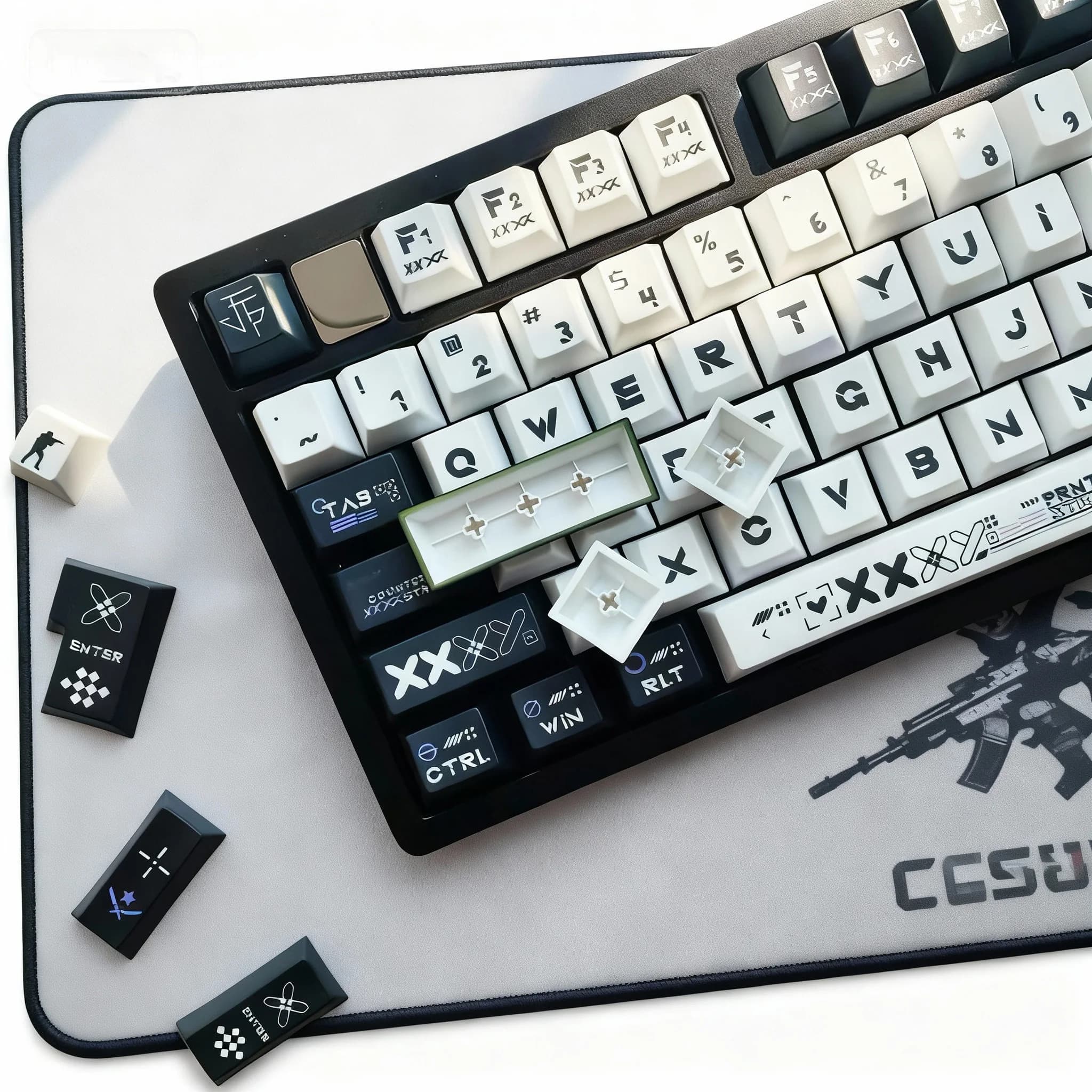 130 tasti Five Sides Dye Sub PBT Copritasti Cherry Profile Printstream Copritasto a tema per tastiera meccanica MX Switch