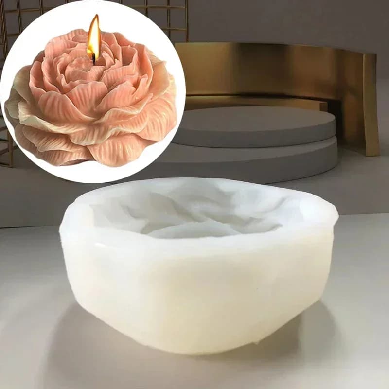 Stampo in Silicone Extra Large per Candele a Forma di Fiore 3D, Strumento per Creare Resina Aromatica, Kit per Sapone Artigianale e Cioccolato