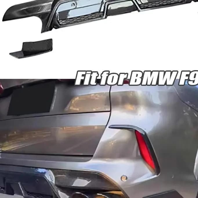 Rear diffuser in Vera Fibra di Carbonio, Splitter Laterali e Alette per BMW F95 X5M 2019 2020 2021 2022