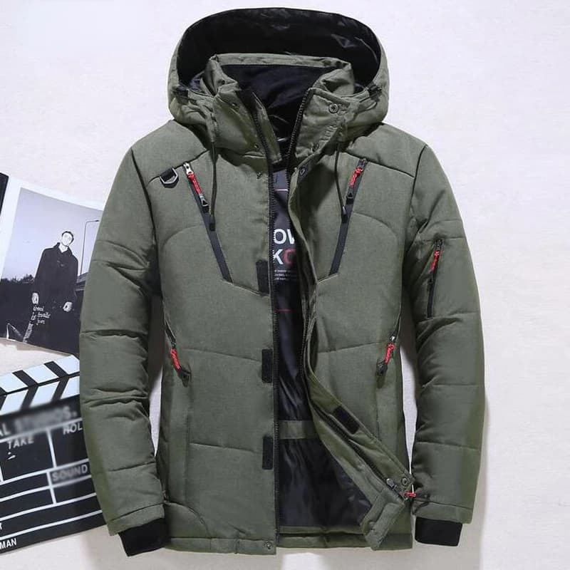 Piumino da uomo invernale da uomo Piumino d'anatra bianco con cappuccio Cappotto da neve imbottito caldo spesso esterno oversize M-4XL