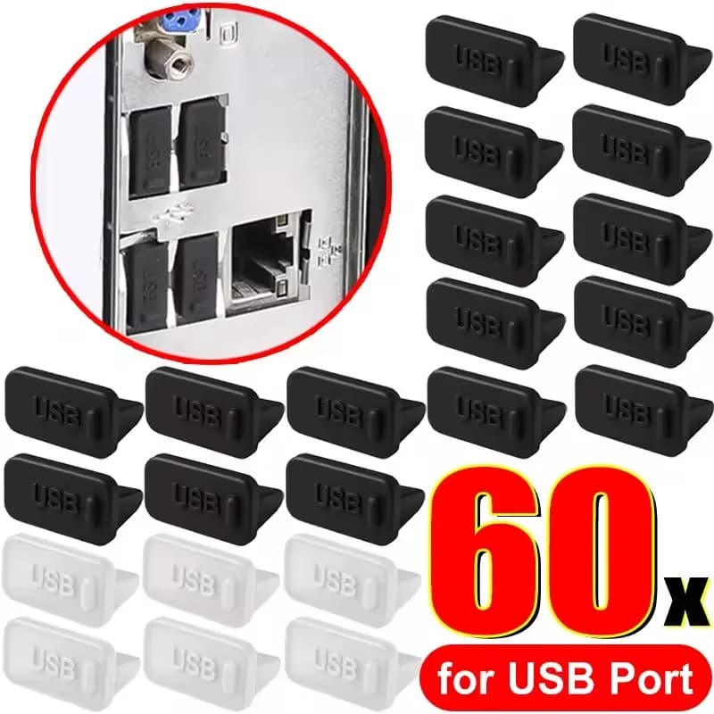 60/40/20/10PCS USB A Dust Caps for Laptop Notebook PC USB Charging Ports Protections Silicone Dust Covers Dust Cover