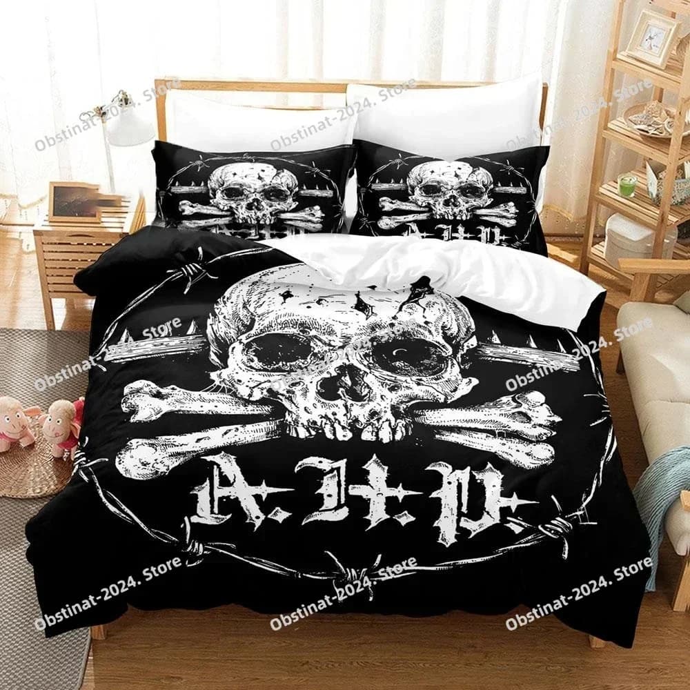 Top 3D Hip Hop Burzum Set biancheria da letto Stampato singolo Piumino Trapunta Copripiumino Federa Set da 3 pezzi Bambini Taglia adulto