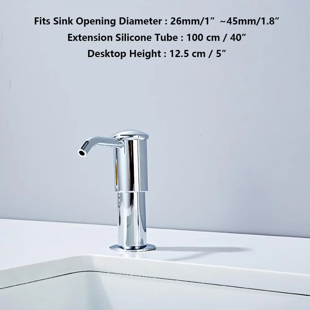 Lavello da cucina Dispenser di sapone in acciaio inox HauSun testa della pompa da appoggio con Kit tubo di prolunga tubo Extra lungo