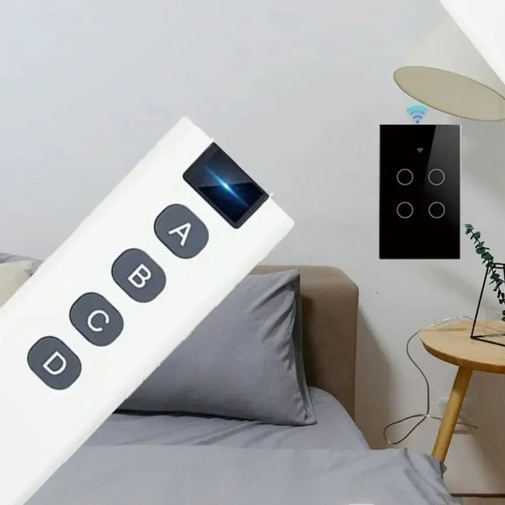 Smart WiFi Light Switch with US Plug, Touch Control, App Control, Tactile Sensor, Remote Control, Single Voice Command Switch