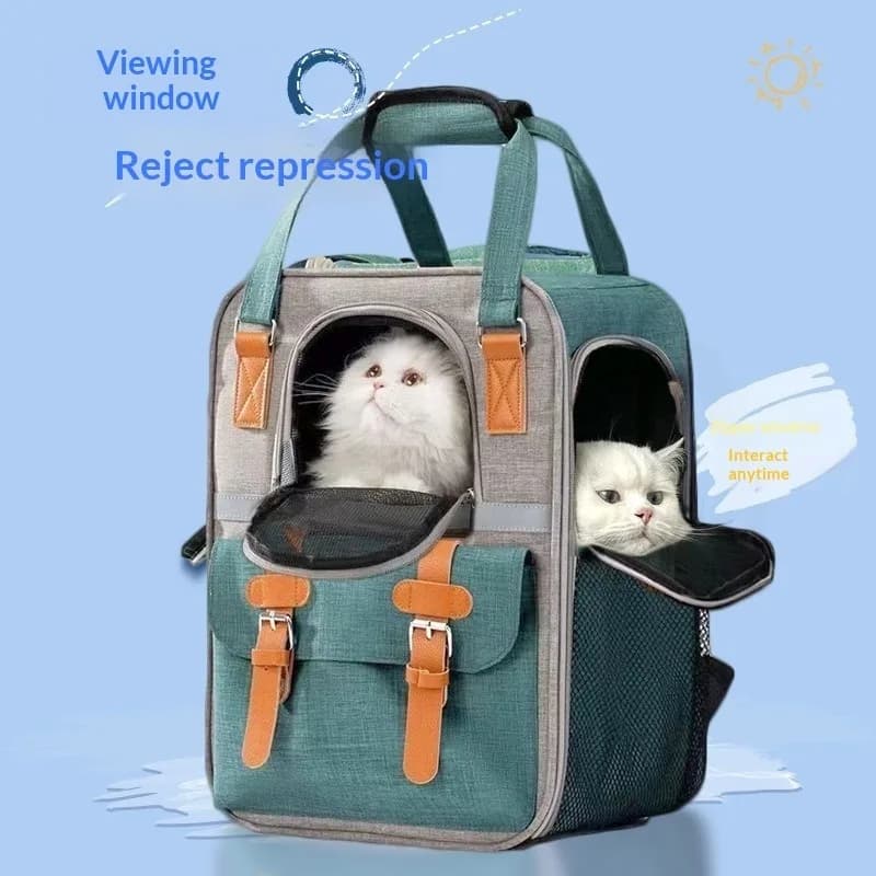 Large Capacity Transparent Pet Backpack Portable Outdoor Cat Carrier Loads 7KG Breathable Handbag for Cats&Small Dogs