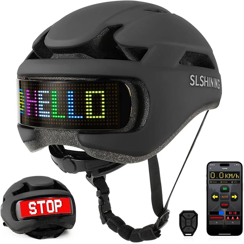 Adjustable Bicycle Helmet with LED for Men and Women, Safety Helmet for MTB and Road Bike with LED Display