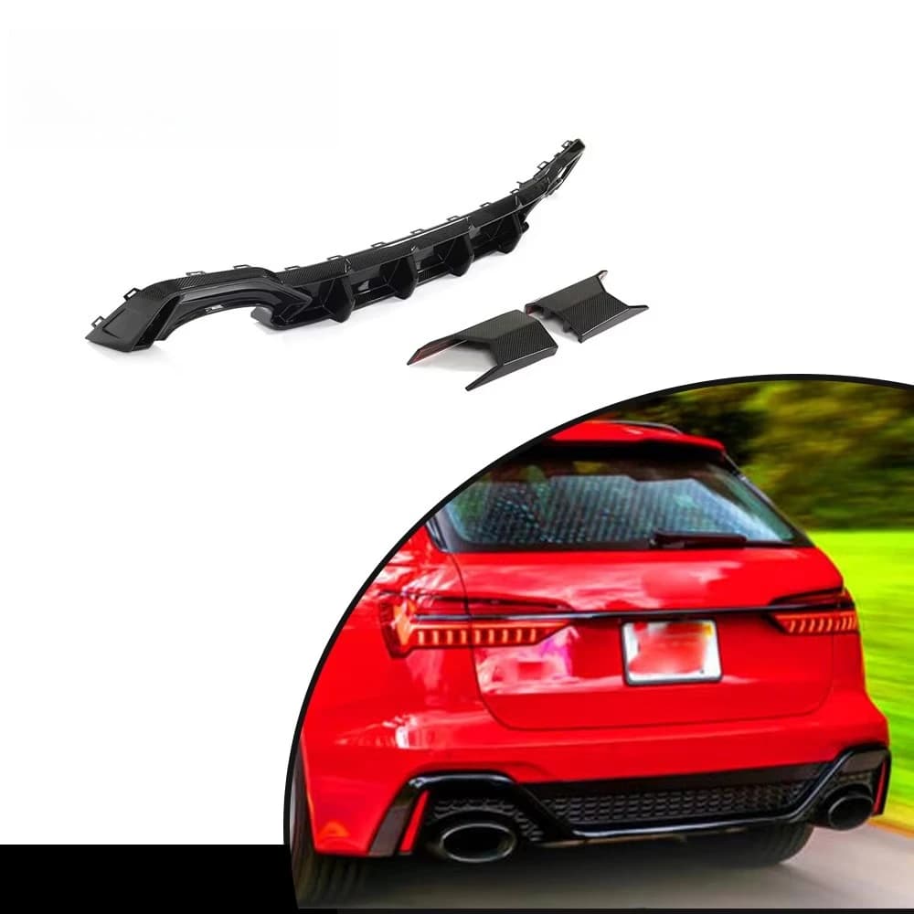 Customized product Highquality Upgrade Pre-preg Carbon Fiber Rear Diffuser Universal forAudi RS6 C8 Avant Wagon 4-Door 2019-2021