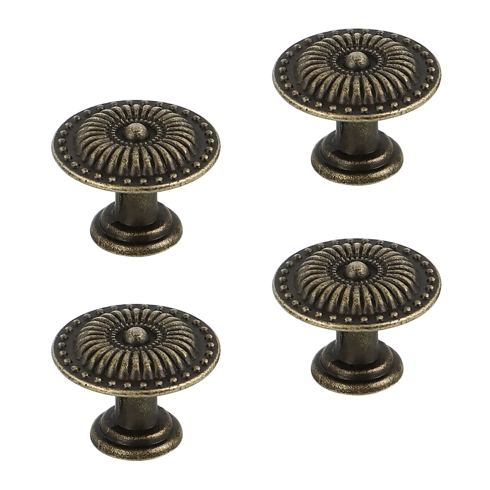Set di 4 Maniglie Classiche in Lega di Zinco Stile Bronzo per Cassetti e Armadi, Ideali per Casa, Ufficio e Hotel