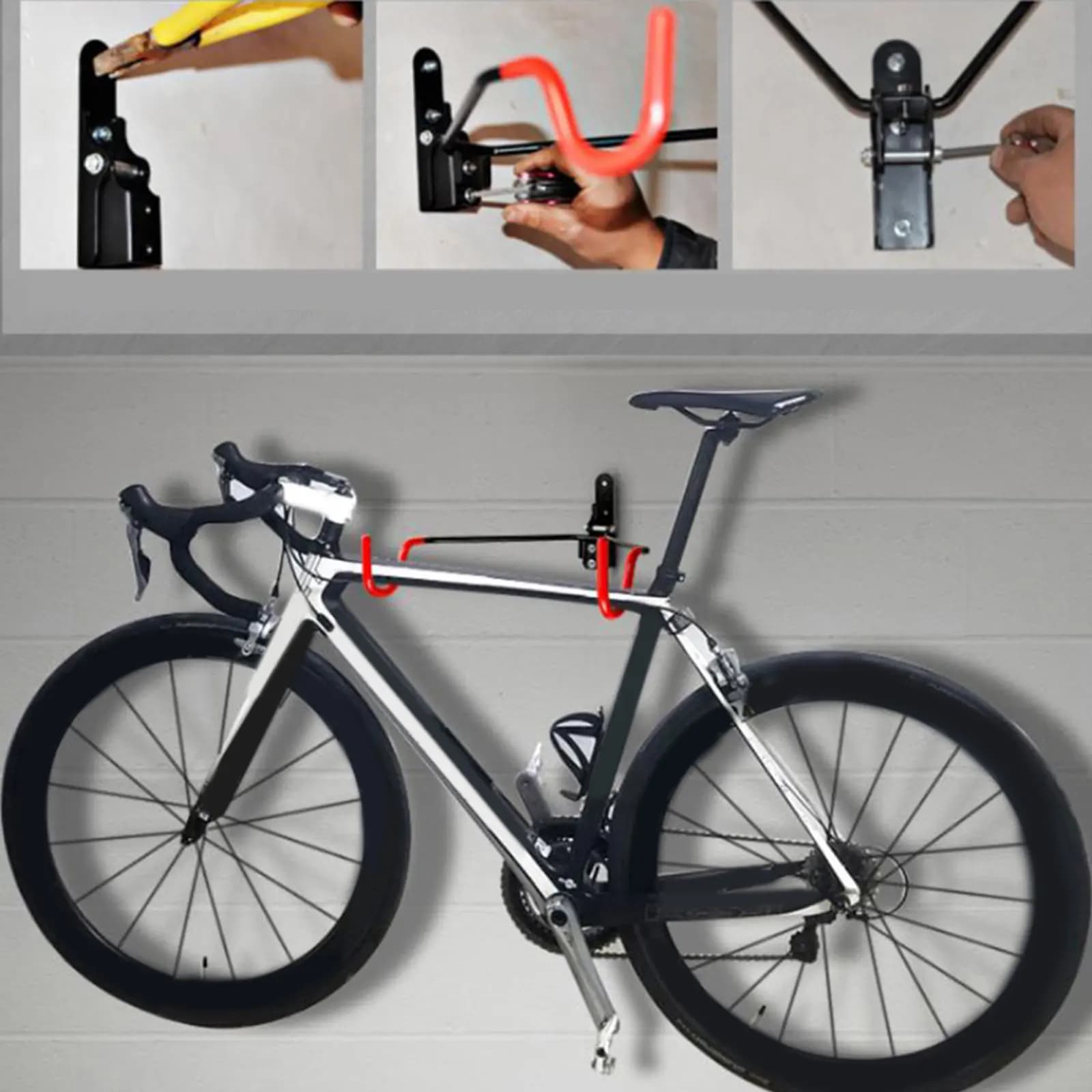 Heavy Duty Iron Bike Wall Hook for Bikes and Helmets Space Saving Garage Storage Hanger Mountable on Stud Or Wood Walls