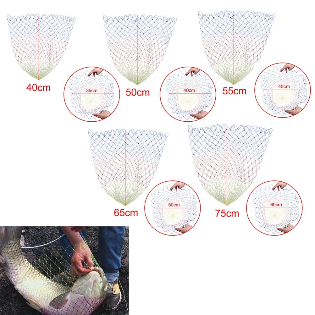 【1 rete da pesca in nylon, attrezzi da pesca pieghevoli, rete pieghevole con foro a rete, profonda e pieghevole - 5 misure】