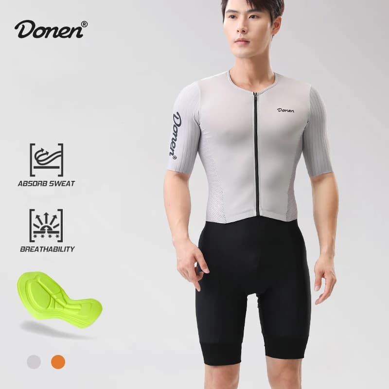 DONEN Cycling Suit for Men, Breathable, Highly Elastic, with Urti and Pocket Absorption, Complete with Shorts and Sleeves Court for MTB