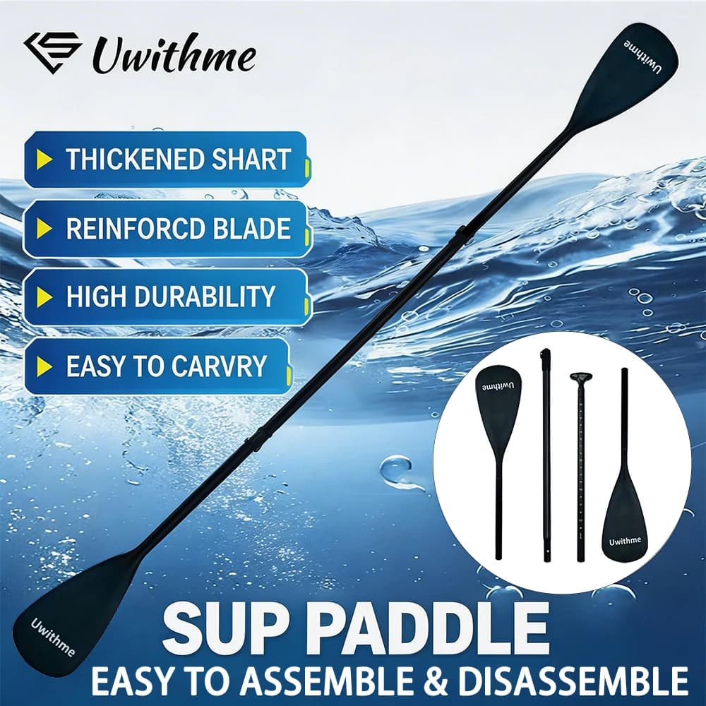 Pagaia regolabile in lega di alluminio per SUP e kayak a motore - Remo convertibile singolo/doppio per sport acquatici