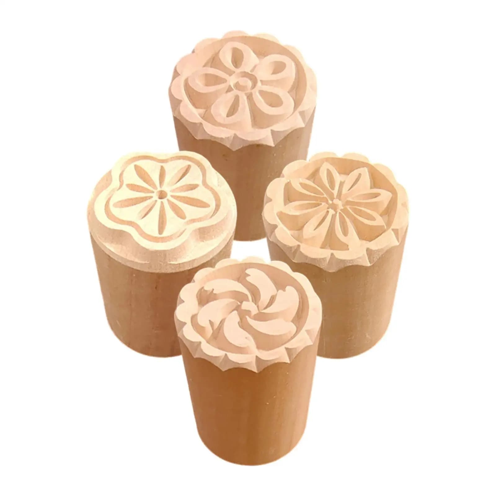 Timbri in Legno Durevoli per Ceramica, Strumento di Stampa su Argilla con Motivi Misti per Decorazione di Biscotti e Pasticceria