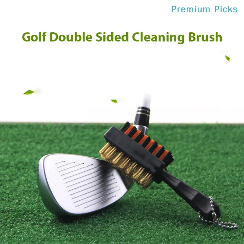 portableGolf Club Brush Groove Cleaner Dual Sided Cleaning Tools, Portable Metal Lightweight Nylon Brushes for Golf Balls Shoes
