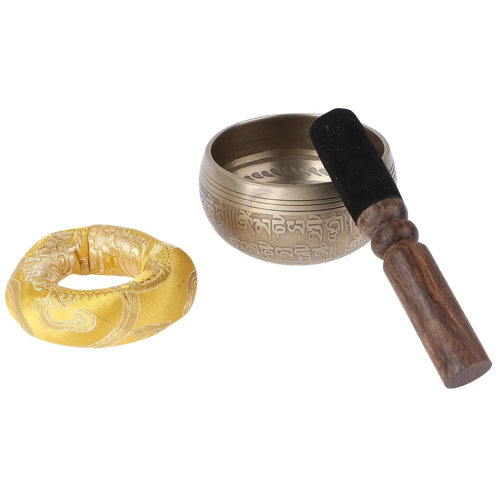 1Set Singing Bowl Set Premium Copper Meditation Sound Bowl with Striker and Cushion for Yoga Zen Relaxation Sleep Therapy