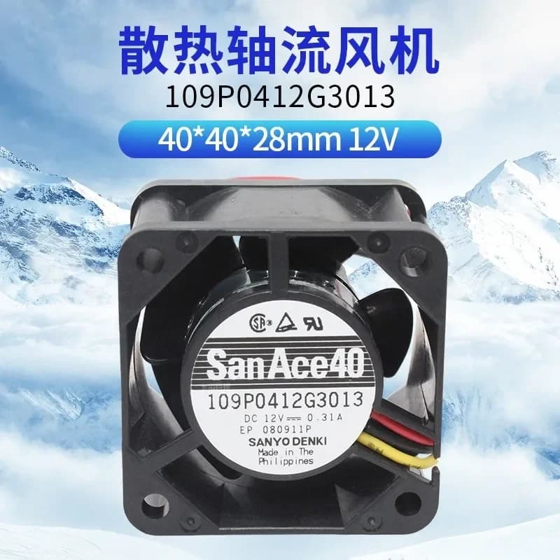 for 109P0412G3013 SANYO 4028 12V 0.31A Three-Wire Server Fan 40x28mm