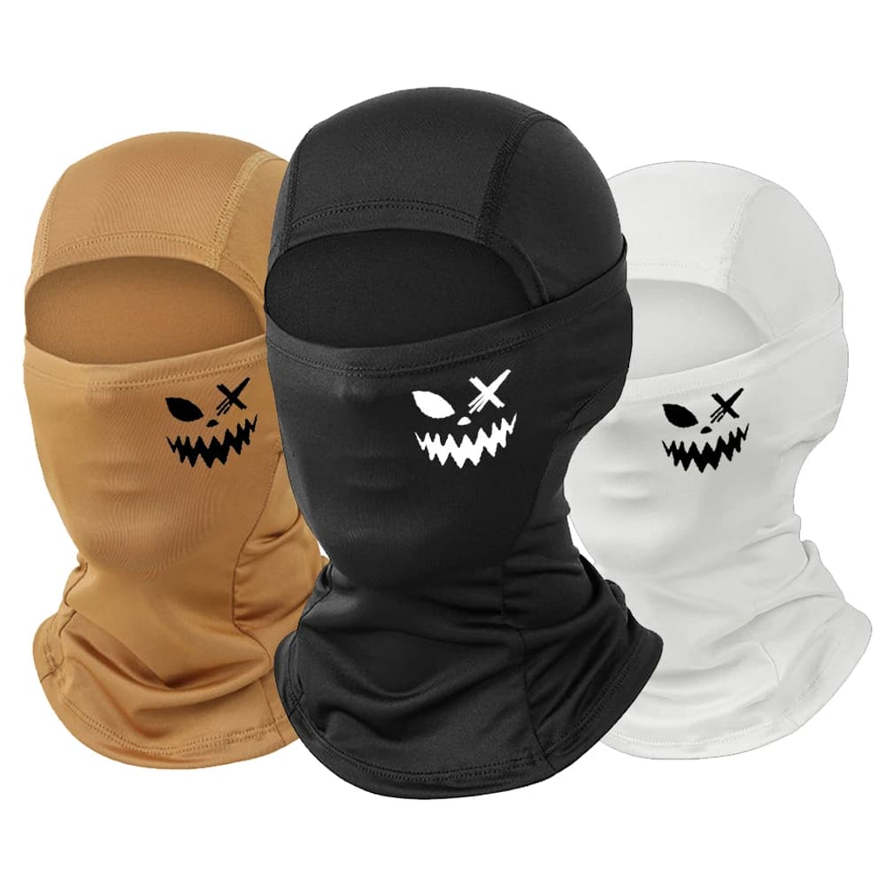 1/2PC Multifunzionale Graffiti Punk Maschera a pieno facciale Protezione solare Passamontagna Cap Sport all'aria aperta Cappello da equitazione Traspirante ad asciugatura rapida