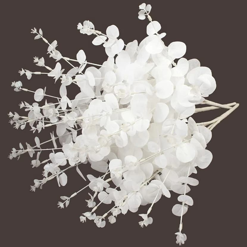 Artificial Plants Eucalyptus Sheet White Festival Vase for Home Indoor Garden Bonsai Protection UV Wedding Garland Gift Pack DIY Decor
