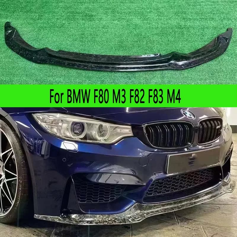 For BMW M3 F80 M4 F82 F83 Carbon Fiber Front lip Car Front Bumper Diverter Spoiler Diffuser Front lip chin Upgrade Auto Parts