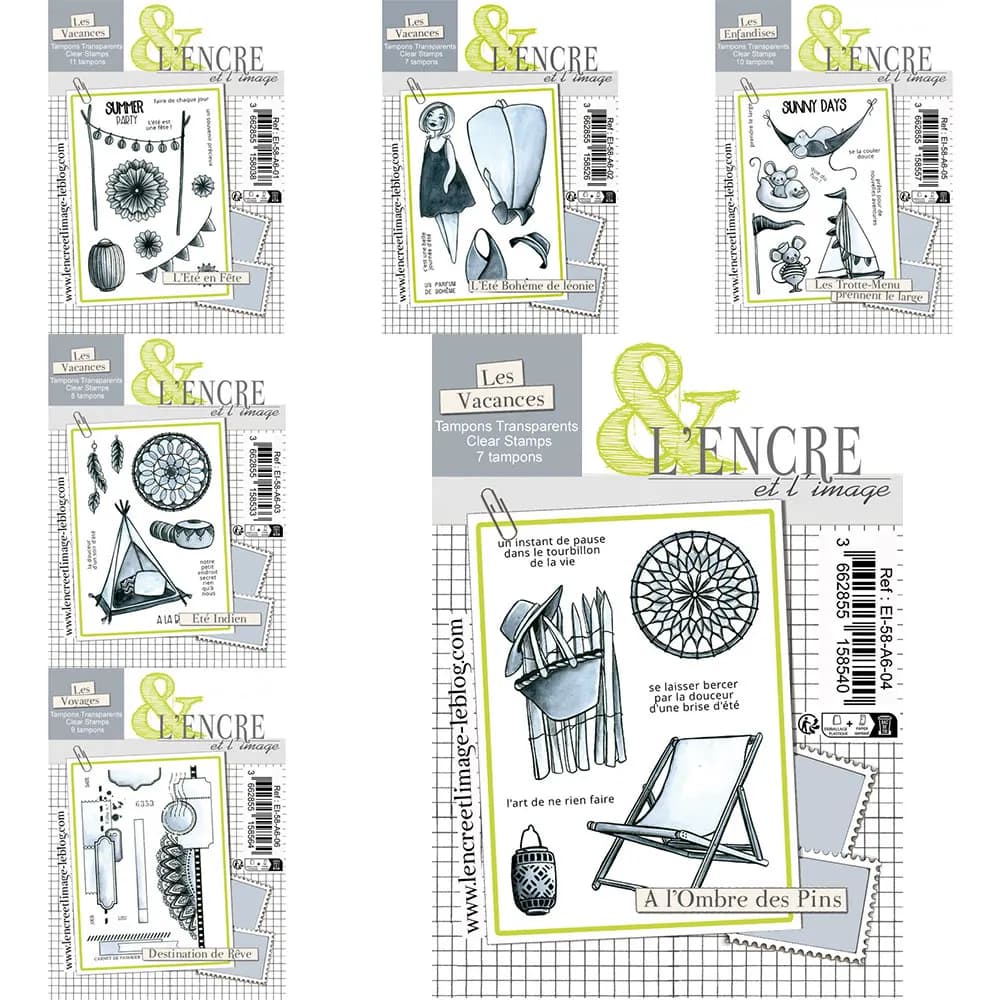 Summer Vacation Clear Stamps Set for Card Making Scrapbooking Boho Travel Dreamcatcher Clear Stamps for DIY Journal French