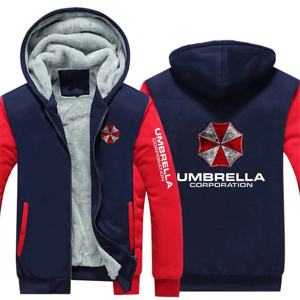 2025 Leisure Versatile Hoodies Autumn And Winter Man's Popular Jacket Umbrella Corporation Graphic Logo Print Fleece Warm Coat