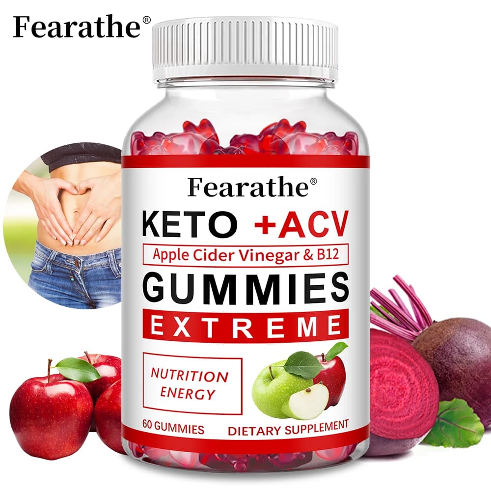 Fearathe Slimming Keto Macchia Aceto Caramelle Gommose Supplement Weight Loss, Reduces anxiety and stress Increases the immune system