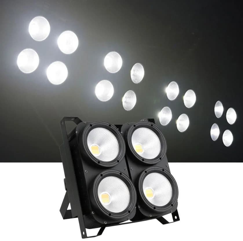 Luce stroboscopica COB LED 4x100W bianco caldo e bianco freddo, luce blinder per discoteca, matrimoni, club, bar, feste, DMX512, luce da palcoscenico a LED per spettacoli.