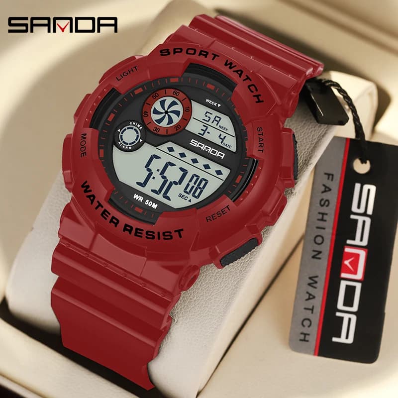 SANDA G stile Moda Donna Orologi sportivi Sveglia Cronometro impermeabile LED Digitale Donna Elettronica Cronografo Orologio da polso