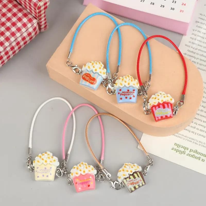 Z. 5/10 Pezzi Mini Borsa a Tracolla a Forma di Popcorn per Bambole, Accessori da Appendere al Collo, Decorazione per Casa delle Bambole, Giocattoli per Vestire le Bambole