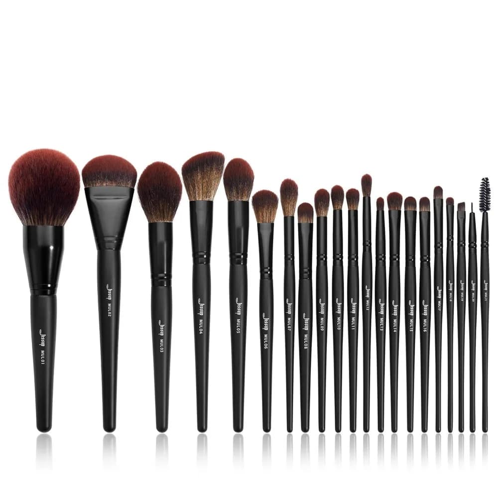Set Premium di 21 Pennelli Sintetici per Trucco: per Cipria, Fondotinta, Illuminante, Correttore, Ombretto, Sfumatura e Eyeliner