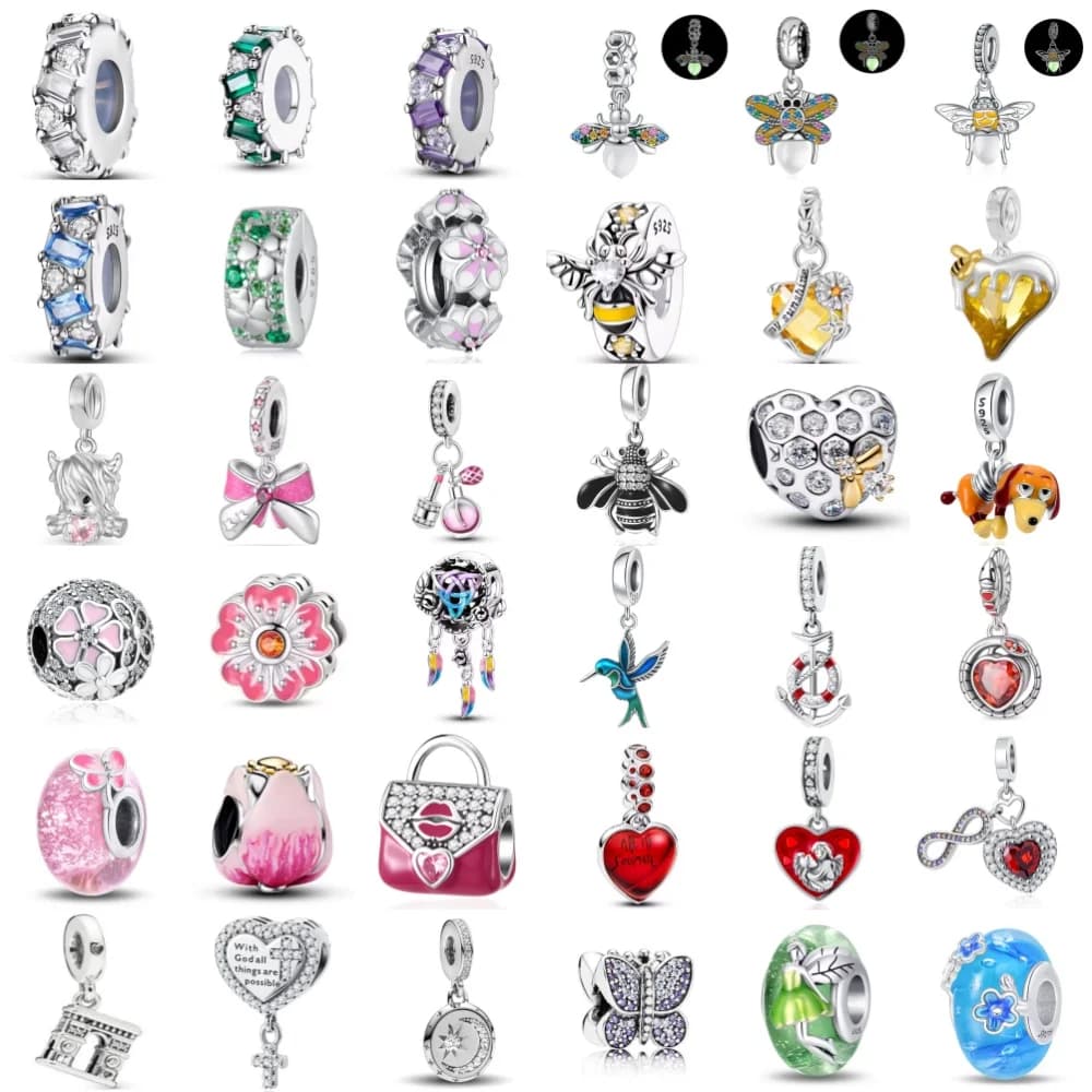 2026 Nuova Collezione Europea: Ciondolo Luminoso Ape e Lucciola in Argento 925, Perle in Vetro di Murano, Compatibile con Bracciali Originali, Accessori Fai-da-te, Gioielli Squisiti