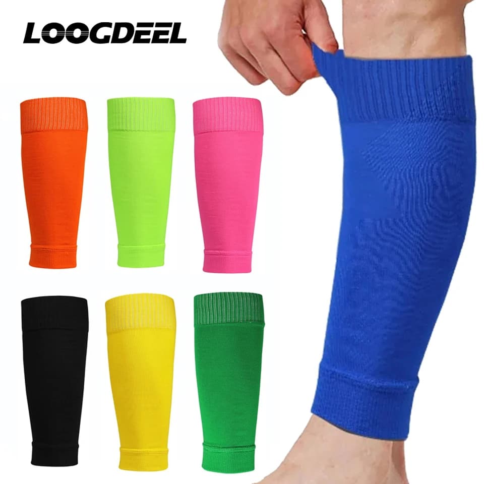 Loogdeel 1 Paio di Calze da Calcio, Protezioni per Gambe Traspiranti, Calze Sportive per Adulti e Bambini, Parastinchi, Protezione Polpacci