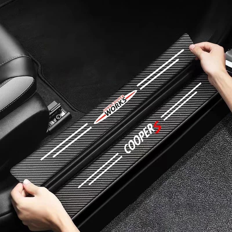 4 pezzi di protezione del davanzale della portiera dell'auto soglia adesivi antigraffio per Mini Coopers R56 R50 R51 R52 R53 R52 R55 R57 R58 R59 R60