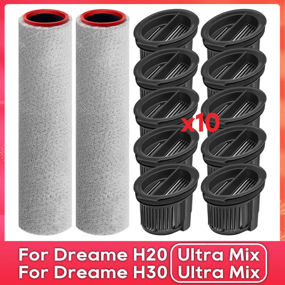 Compatibile con (Dreame H20 Ultra Mix / H30 Ultra Mix) Parti Accessori Spazzola morbida Rullo Filtro Robot Aspirapolvere Kit