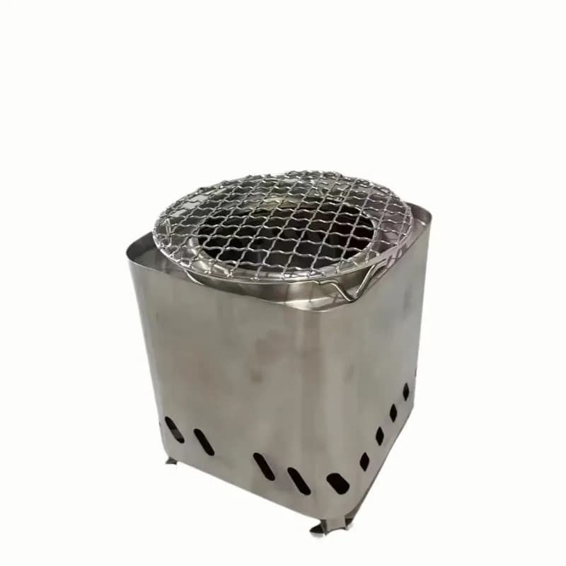 Camino da tavolo in acciaio inossidabile di alta qualità all'ingrosso - Stufa a pellet portatile senza fumo per braciere da esterno per il campeggio