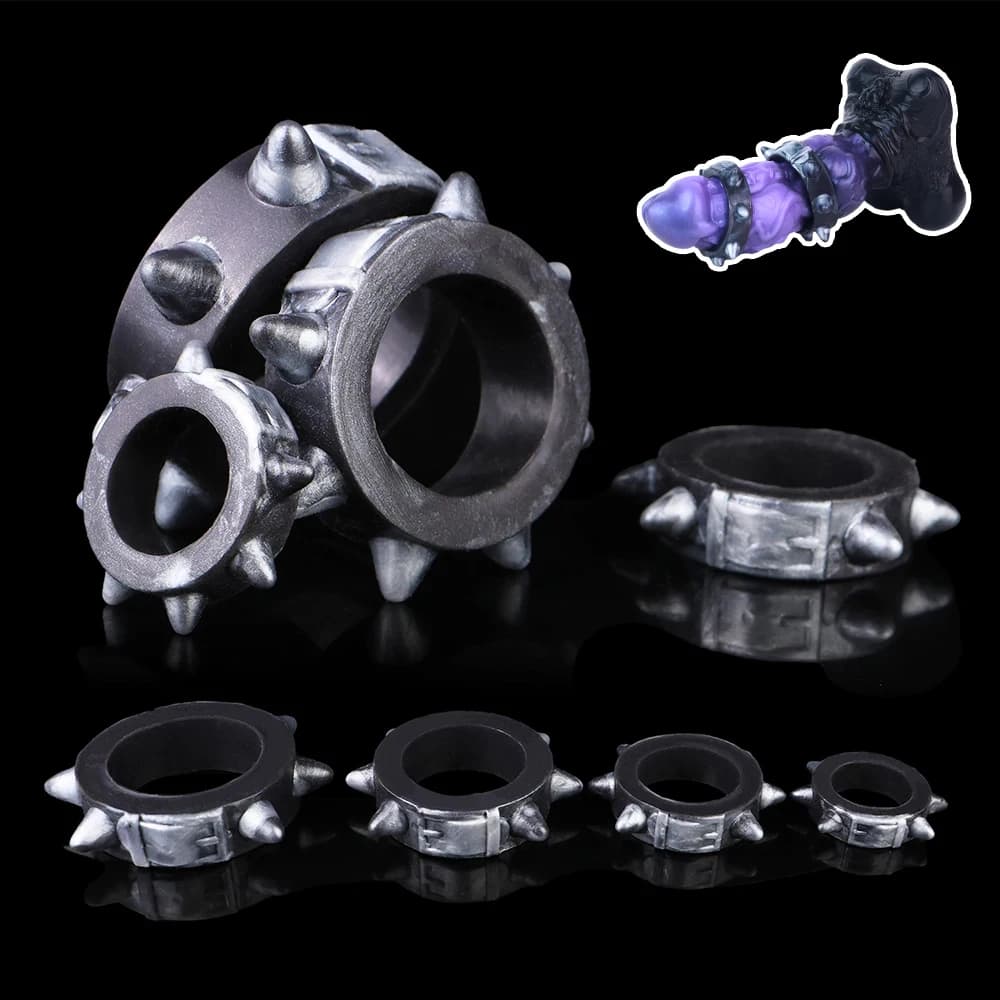 YOCY Male Penis Rings Set Rivet-shaped Scrotal Ring Liquid Silicone Erotic Bracelets and Rings Forplay Product for Couple BDSM