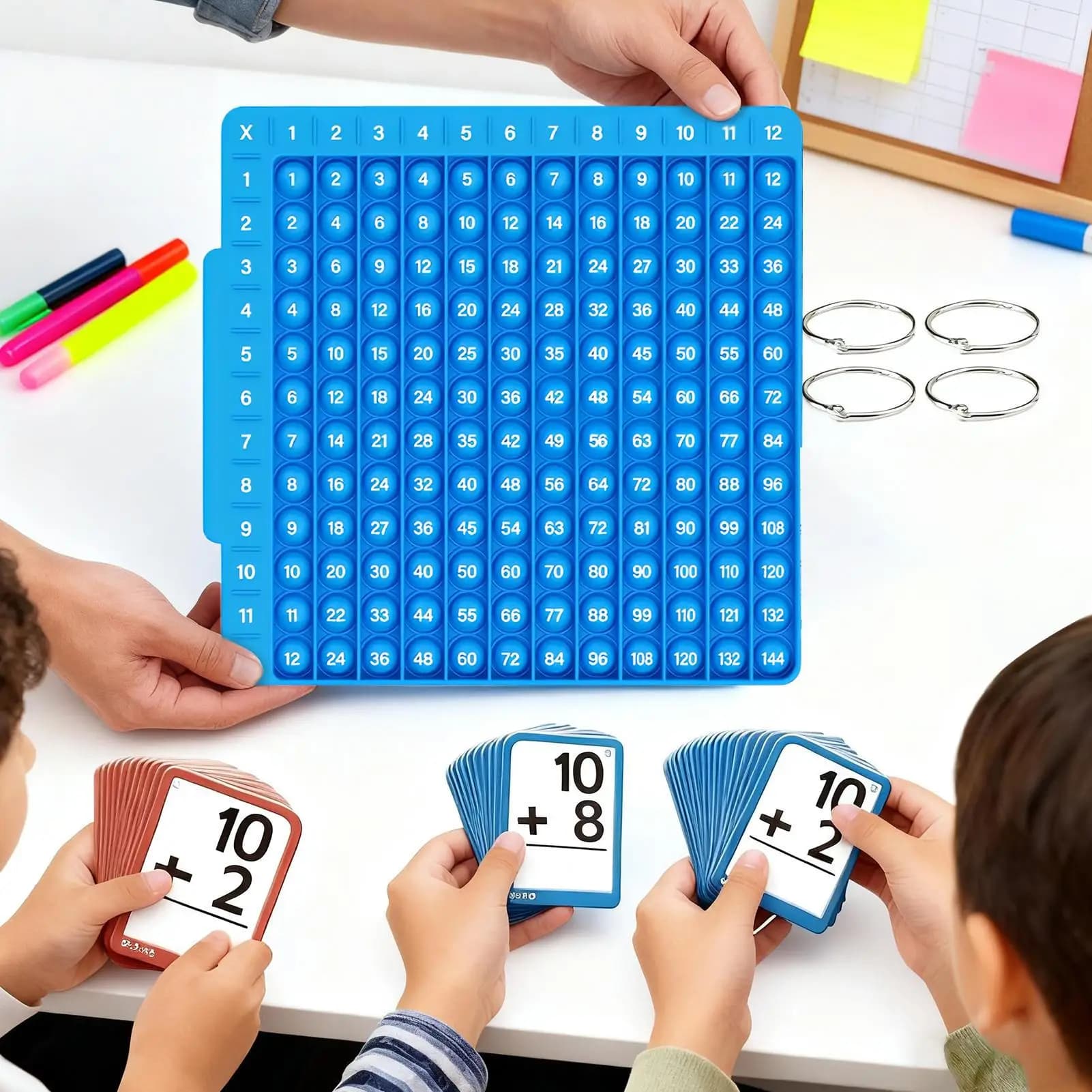 Gioco di carte flash matematiche con giochi di operazione matematica in silicone da tavolo per addizione e sottrazione della divisione dell'aula della scuola materna domestica