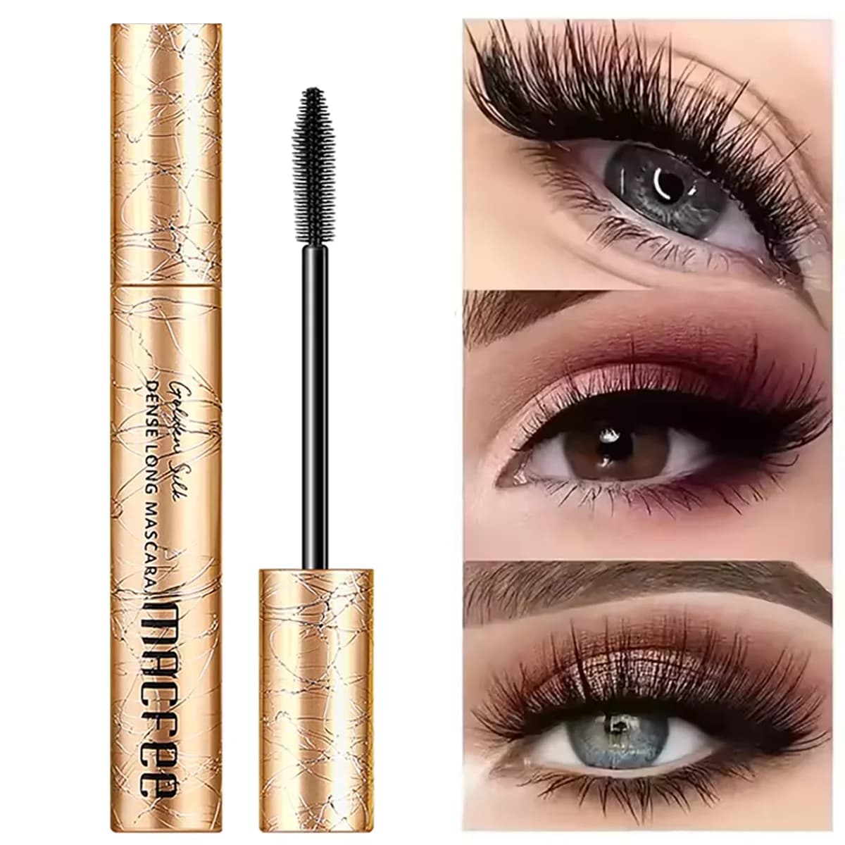 Mascara Macfee Golden 4D Curling – Allungante, Impermeabile, Resistente al Sudore, Lunga Durata, Anti-sbavature, Unisex, Delicato