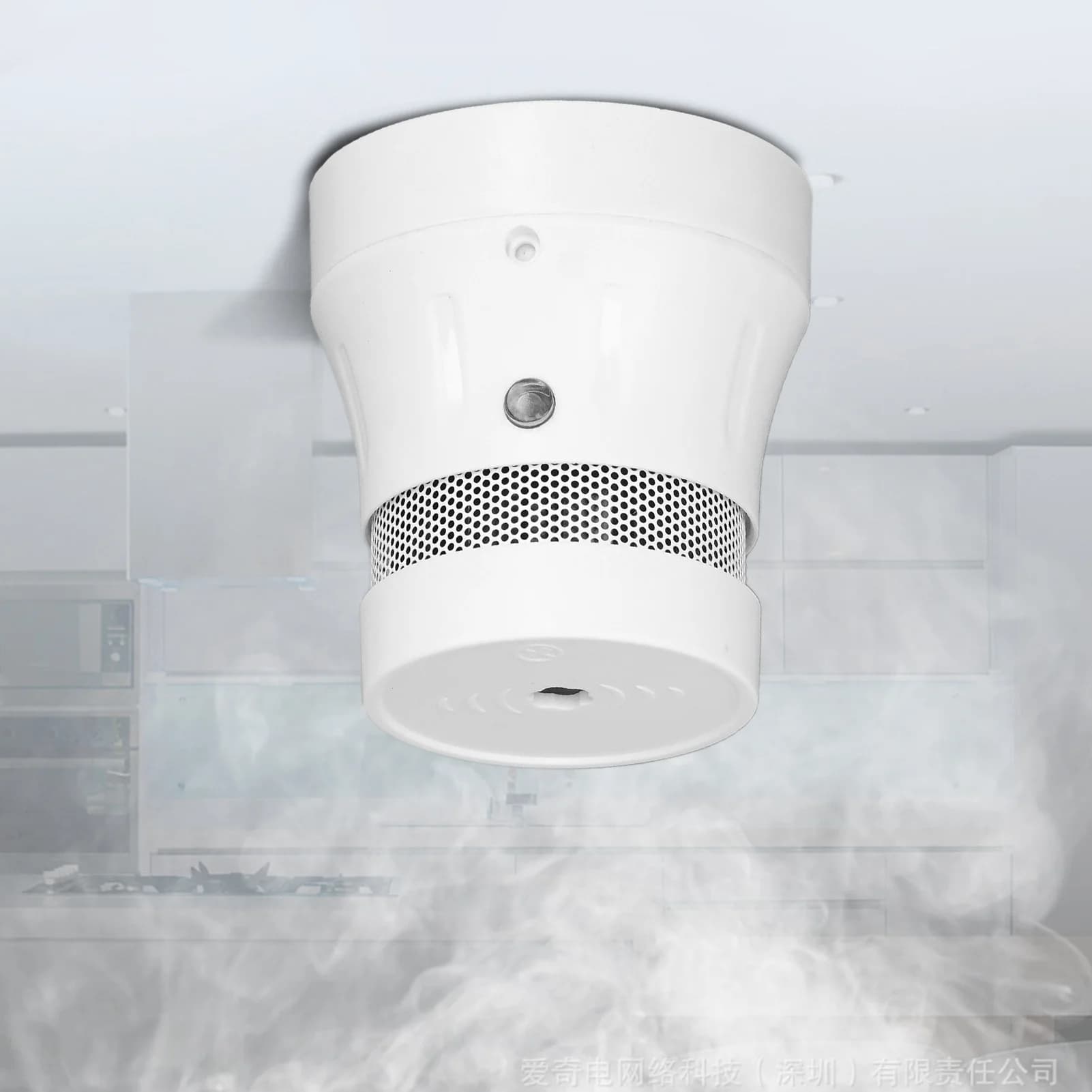 Smoke Alarm Smoke Detector WIFI Support for Tuya APP with Voice Alert and LED Light Smart Smoke Alarm for Home Smoke Sensor