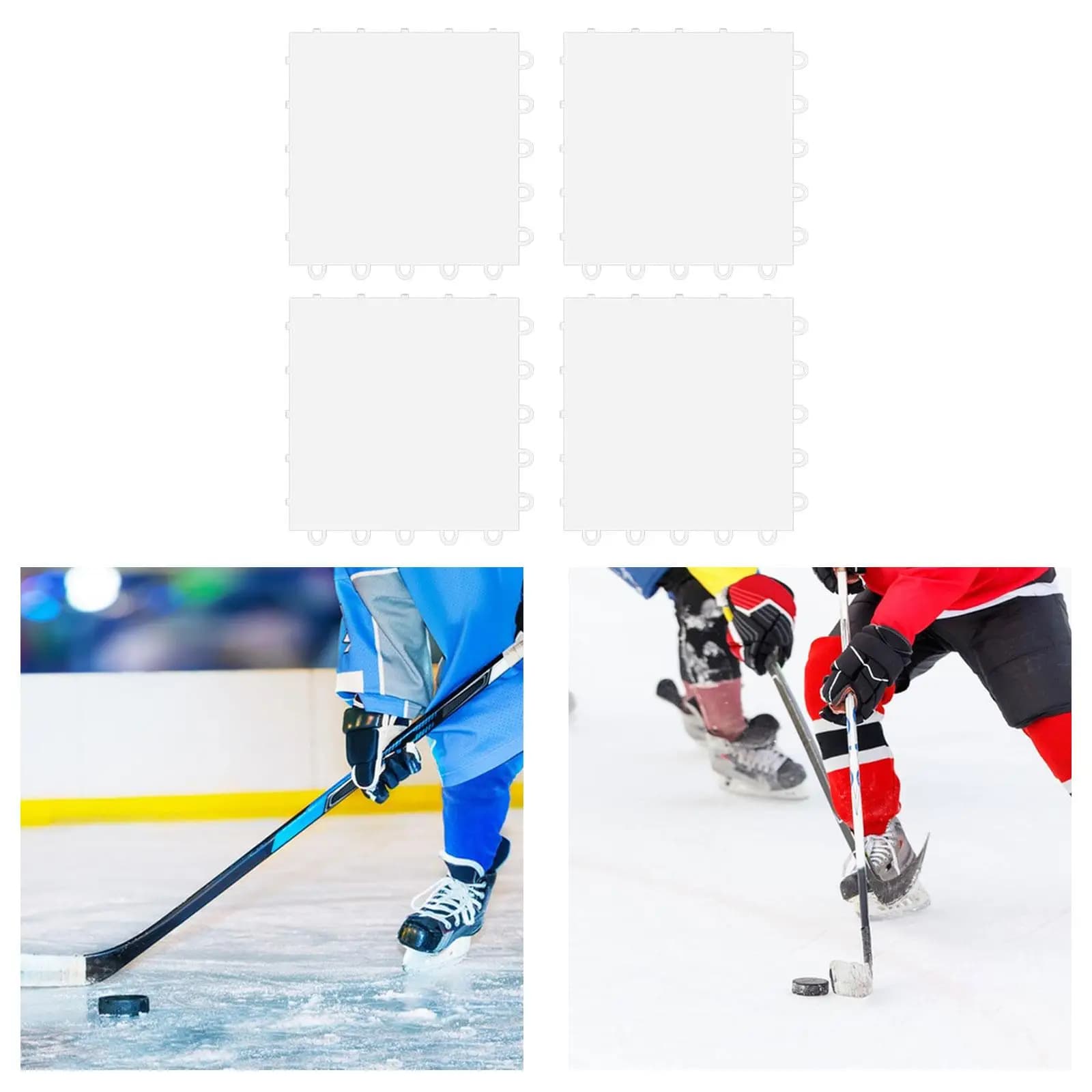 4 Pezzi Tappetino per Pratica di Hockey Pattinaggio a Rotelle Pratica di Palla Comoda Superficie Liscia Attrezzatura per Allenamento di Hockey su Ghiaccio Tappetino per Hockey
