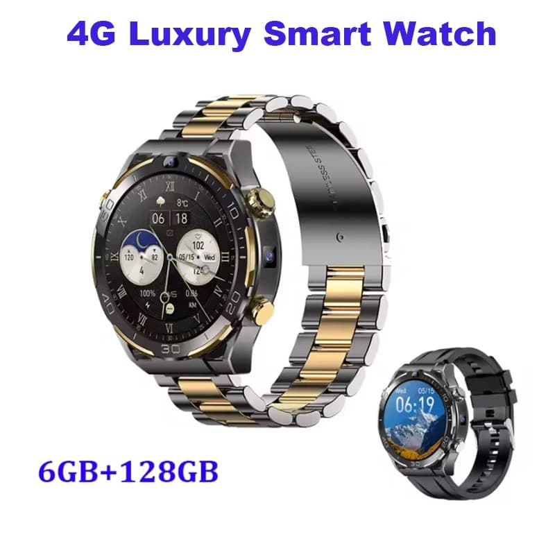 Nuovo 4G LTE Astuto Della Vigilanza Degli Uomini 1.508 "Schermo AMOLED Reale 6GB/128GB MTK6762 Octa Core Android 10 Smartwatch Doppia Fotocamera 5G WIFI GPS