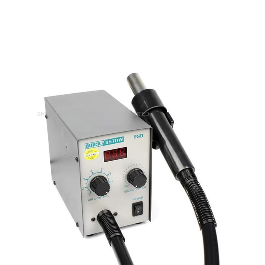 Pistola termica ad aria calda con display a LED 957DW 220V con stazione di rilavorazione SMD a vento elicoidale 580W