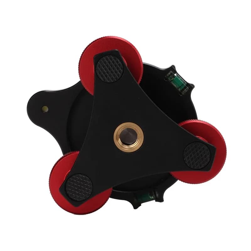 Base di livellamento per treppiede fotografico LP-64 con testa a sfera, livellatore a triplo ruota in alluminio e livella a bolla